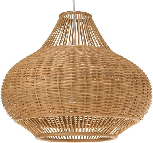 🌿 Woven Rattan Pendant Light 💡 – Cozy Natural Decor ✨
