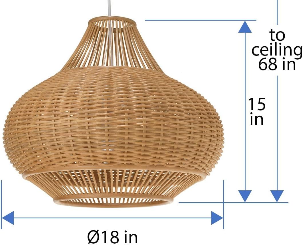🌿 Woven Rattan Pendant Light 💡 – Cozy Natural Decor ✨