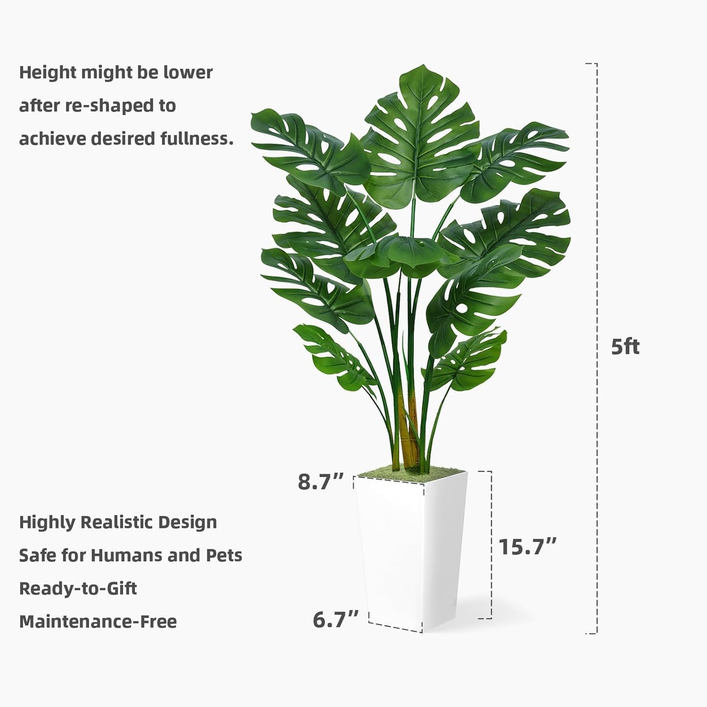 🌿 Lifelike Monstera Plant 🏡 – Indoor Greenery 🌟