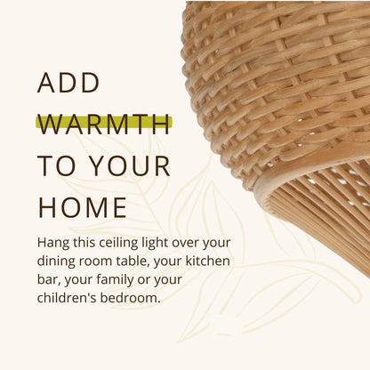 🌿 Woven Rattan Pendant Light 💡 – Cozy Natural Decor ✨