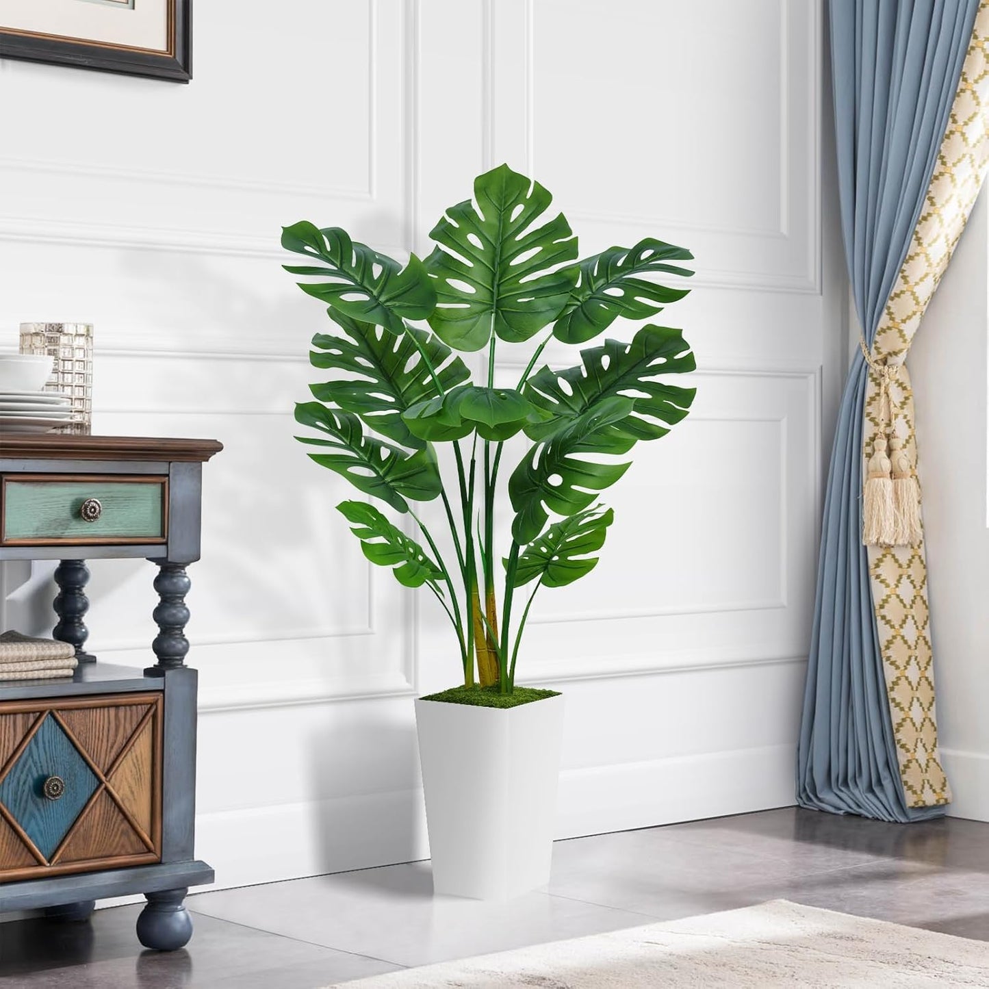 🌿 Lifelike Monstera Plant 🏡 – Indoor Greenery 🌟