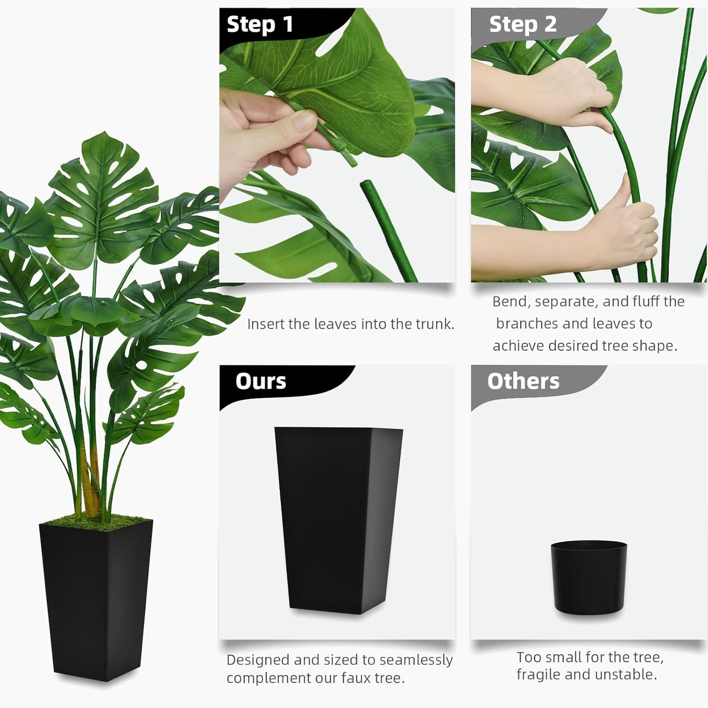 🌿 Lifelike Monstera Plant 🏡 – Indoor Greenery 🌟